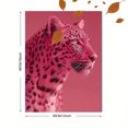 thumbnail image 3 of Pink Leopard Portrait Canvas Wall Art 15.75x11.81 Inches, 3 of 8