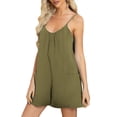 thumbnail image 1 of AherBiu Wide Leg Short Jumpsuits for Women Sleeveless Spaghetti Strap Summer Boho Rompers with Pockets, 1 of 7