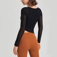 thumbnail image 5 of FAIWAD Women's Long Sleeve Sport Tops Square Neck Solid Color Lightweight Pullover Tops with Bra, 5 of 5