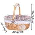 thumbnail image 2 of Wicker Storage with Gingham and Lace Trim Crochet Design Ideal for Home Picnic Use and Giving, 2 of 6