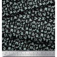 thumbnail image 3 of Soimoi Green Rayon Fabric Alphabet Text Printed Craft Fabric by the Yard 58 Inch Wide, 3 of 3