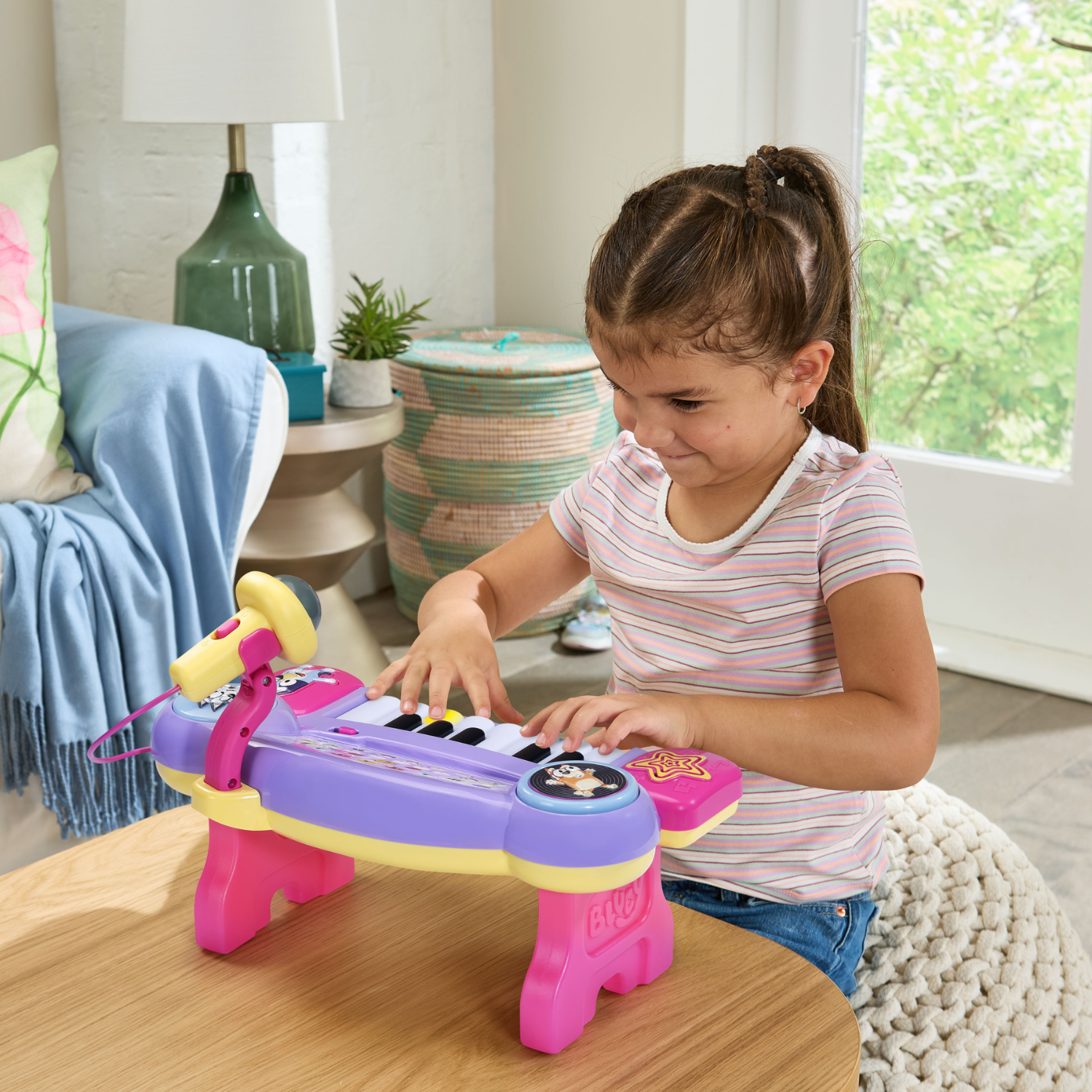 VTech Bluey Super piano DJ avec microphone pour les enfants - Version Française, 3+ Ans