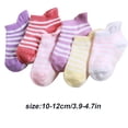 thumbnail image 3 of 6 Pcs Bas pour Enfants avec Bonne Élasticité Confortables à Porter Style Simple Bonne Fabrication Chaussettes Croisées Fille 10-12, 3 of 6
