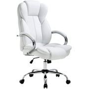 BestOffice Ergonomic Executive Office Chair PU Leather Computer Desk Task Chair, Adjustable High Back, Rolling Swivel with Lumbar Support, White