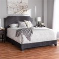 thumbnail image 2 of Baxton Studio Candace Lit Rembourré en Velours avec Clous Décoratifs King, Gris, 2 of 8