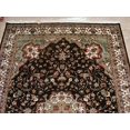 thumbnail image 3 of AHMEDANI Rectangle Area Rug Chocolate Brown Floral Kashaan Hand Knotted Wool Silk Carpet (9 X 6)', 3 of 9