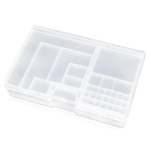 Boîte de rangement en plastique léger pour outils Stockage de composants bi-layer pour organisateur de cas Petites pièces Boîte à outils