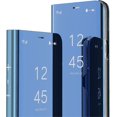 thumbnail image 1 of (Bleu) Étui Miroir avec Support pour Samsung Galaxy A55, Étui en Cuir Antichoc Mince Tout Inclus pour Galaxy A55, 1 of 5