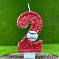 thumbnail image 4 of Baseball Glitter Birthday Cake Candle, Number Topper Decor for Sports Themed Party, 4 of 4