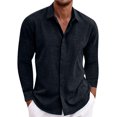 thumbnail image 1 of TIMIFIS Chemises Décontractées pour Hommes à Boutons, Mode d'Automne, Manches Longues, Col Rabattu, Blouse, Nouvelles Chemises Habillées Régulières Unies, 1 of 5