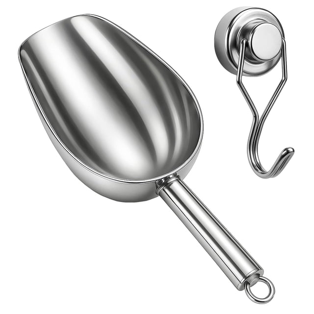 Thickened Stainless Steel Ice Shovel With Strong Hook For Ice Crusher Ice Machine Ice Shovel Ice 1pc