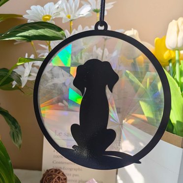 Memorial Pet Sun Catcher, Acrylic Window Hanging Pendant for Grief Keepsake, Rainbow Light Reflection Home Decor Ornament