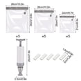 thumbnail image 2 of Food Vacuum Compression Bag Fresh-Keeping Bags With 5 Zipper Clip 1 Pump Kitchen Tool White Pa+Pe Durable Kits Reusable, 2 of 15