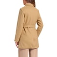 thumbnail image 3 of INSPIRE CHIC Manteau Trench Mi-Long pour Femme à Revers Cranté, Double Boutonnage, Ceinturé, 3TG, Kaki, 3 of 8