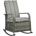 thumbnail image 1 of CoSoTower Outdoor Wicker Rocking Chair with Cushion, Patio PE Rattan Recliner Chair with Adjustable Footrest, Armrests, Mixed Grey, 1 of 7