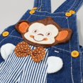 thumbnail image 5 of KIDSCOOL SPACE Baby Summer Cotton Denim 3D Monkey Soft Shorts Overalls, 5 of 5