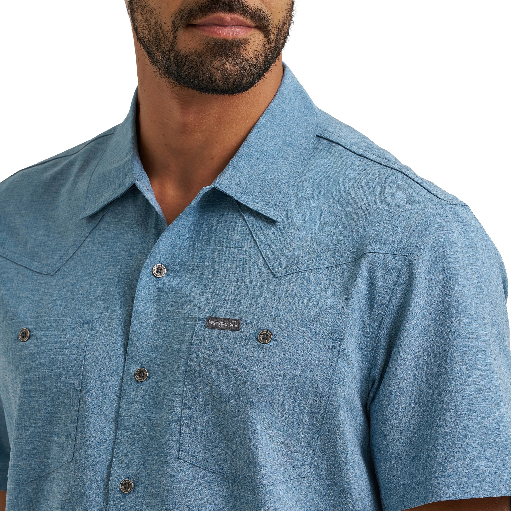 Wrangler® Men's Western Inspired Short Sleeve Single Pocket Shirt