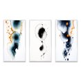 thumbnail image 2 of Designart "Heartbeat Rhapsody Turquoise and Gold Ink Cloud II" Abstract Painting Framed Wall Art Set Of 3 - Turquoise Modern Frame Canvas Set For Living Room Decor, 2 of 6