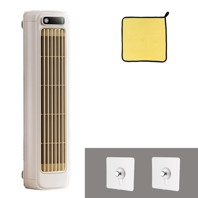 Portable Tower Fan - Rechargeable Battery Operated, Desktop Air Cooler, Silent Operation, Compact Space Saving Design, White, JKODE
