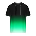 thumbnail image 3 of Besolor Mens Casual Hooded Tops Gradient Drawstring Short Sleeve Shirts Sports ness Pullover Summer Blouse, 3 of 4