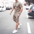 thumbnail image 1 of Qertyioot 2 Pcs Shorts de Sport Décontractés pour Hommes, Col Rond et Ajustés, 1 of 5