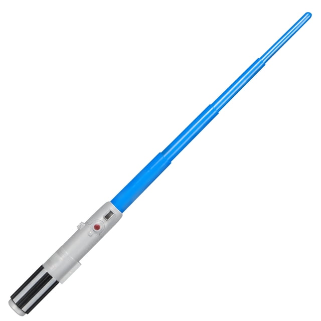 Star Wars Sabre Laser Non Électronique Luke Skywalker avec une Poignée Argentée et Noire et une Lame Bleue à Tirer pour Allonger, Étendu en Quatre Sections, Convient aux Accessoires de costume d'Halloween pour Enfants et au Jeu Imaginatif.