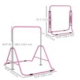 thumbnail image 3 of Qaba Folding Gymnastics Bar, Expandable Horizontal Kip Bar for Kids, Pink, 3 of 10