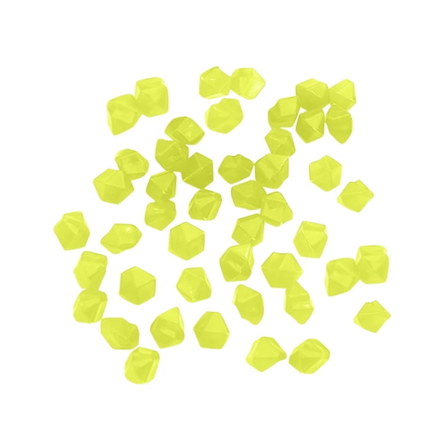 BINGLI 100PCS Diamond Shaped Luminous Stone Glow Rocks Glow in the Dark Rocks Outdoor Decorations Stones Small Luminous Pebbles for Fish Tank Aquarium Bonsai Yard Decor 