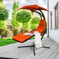 thumbnail image 4 of Costway Chaise Balançoire Suspendue Chaise Hamac avec Oreiller Auvent Support Orange, 4 of 10