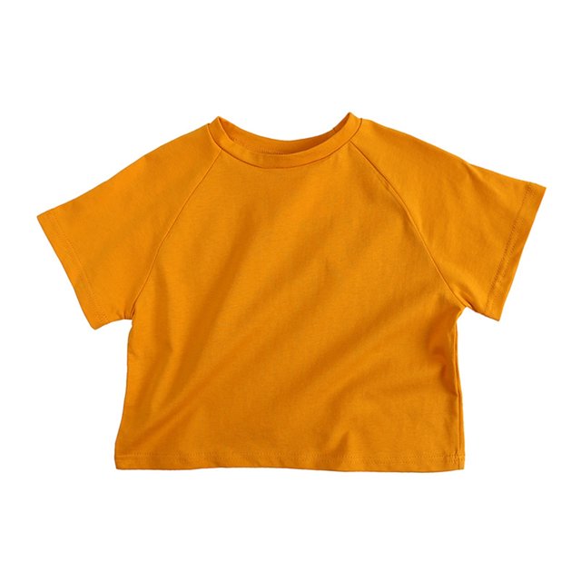T-Shirts à Manches Raglan Unies Unisexes pour Enfants, Hauts Décontractés Légers à Col Rond pour Enfants, Été