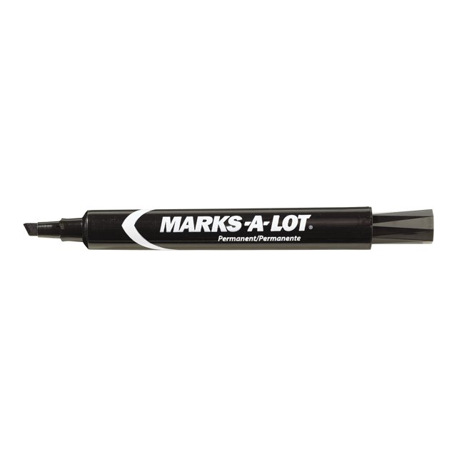 Marks-A-Lot 08888 Large Desk Style Permanent Marker, Chisel Tip, Black (Pack of 12)