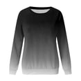 thumbnail image 5 of IROINID Rabais T-Shirts à Manches Longues pour Femmes T-shirt Ample Imprimé Blouse Col Rond Hauts de Détente Chandail à Capuchon, Noir, 5 of 5