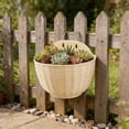 thumbnail image 1 of SouMaox Wall Mounted Flower Pot, Rattan Texture Semi Circular Design, Lightweight Hanging Basin, Vertical Gardening for Indoor Outdoor Decor, 1 of 8