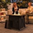 thumbnail image 2 of Outsunny Table de Foyer au Propane Carré de 28 Pouces avec Housse Imperméable 40 000 BTU, 2 of 7