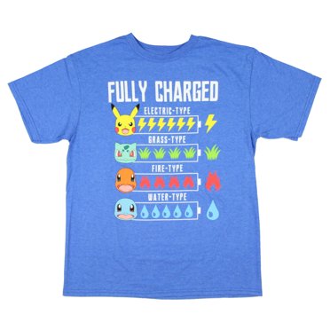 Pikachu and Friends Boy's Fully Charged Graphic T-shirt, X-Large