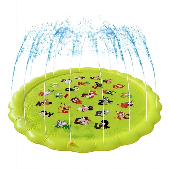 Sprinkler Splash Pad Sprinkler Pool Play Mat Inflatable Summer Outdoor Water Toys for Baby Girls Boys Children Pet Dog 67"Yellow
