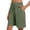 Army Green, variant on Cameland Womens Bermuda Shorts Knee Length Cotton Linen Shorts Loose Fit Summer Elastic Waist Casual Shorts with Pockets