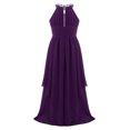 thumbnail image 3 of Oyolan Robe de Demoiselle d'Honneur pour Enfants Robe Longue en Chiffon pour Concours Soirée Danse Violette 16, 3 of 7