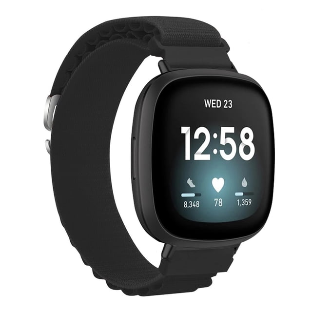 Stretch Woven Nylon Watch Band Replacement G Hook Smartwatch Strap Fit For Versa 4 3 Sense 2