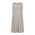 thumbnail image 3 of yoeyez Robes d'Été pour Femmes 2025 Grande Taille Décontractées à Rayures Débardeur Mini Robe d'Été Col Rond Coupe Ample Sans Manches Robe de Vacances Plage avec Poches Kaki,TTG, 3 of 5
