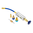 thumbnail image 1 of R134A R1234YF R410A AC Oil Dye Injector Oil Filling Syringe 1/4 Inch SAE and 1/4 Inch SAE for R1234YF Refrigerant System,1 x Oil Dye Injector Set, 1 of 5