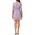 thumbnail image 3 of INSPIRE CHIC Robe pour Femme Dorure Étoile Col en V Manches Longues Robe de Soirée Évasée Ligne A S Lavande, 3 of 6