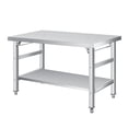 thumbnail image 1 of BeesClover Table de Travail Pliable en Acier Inoxydable Robuste de 920 lb, Certifiée NSF, Tablette Ajustable, pour Restaurant, Garage, Patio Ou Traiteur, 1 of 7