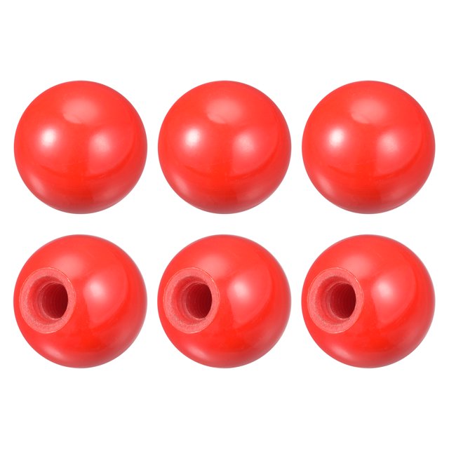 Unique Bargains Threaded Ball Knobs, 1.37Inch Dia M10 Female Thread Thermoset Round Ball Handles, Red 6 Pack