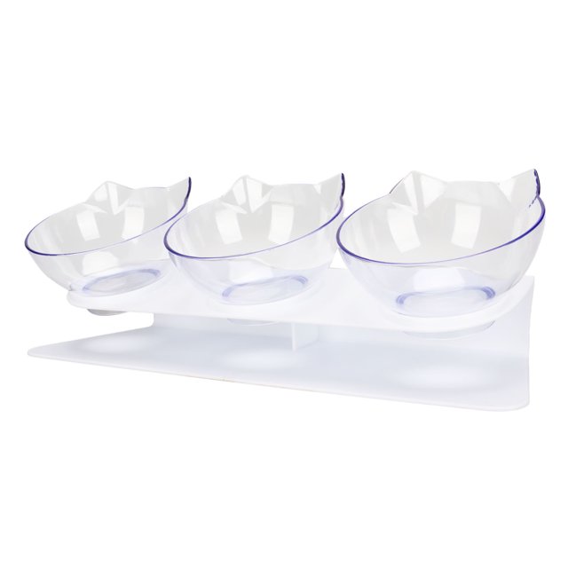Bol pour Chat, Bol Surélevé Transparent 3 Bols pour la Maison
