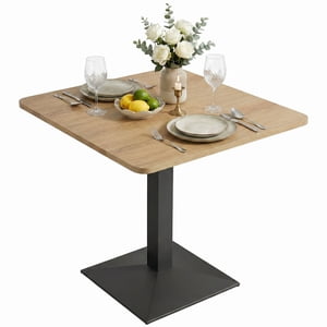 HOMCOM Dining Table Square Kitchen Table w/ Steel Base for Dining Room