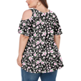 thumbnail image 3 of CHUANK Women‘s Plus Size Cold Shoulder Tunic Top Summer Short Sleeve Blouse, 3 of 7