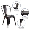 thumbnail image 2 of Black-Antique Gold Metal Indoor-Outdoor Stackable Chair, 2 of 9