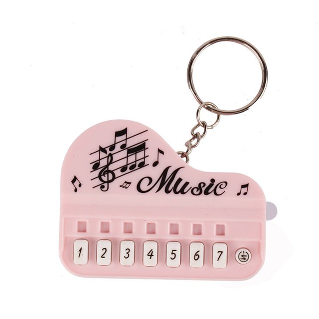 LYMAYTER Electronic Keyboard Keychain Pendant Mini Electronic Piano Shape Keychain Pendant - 8 Keys, Light MUS-CYYLic, Funny Gift