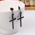 thumbnail image 2 of KLKCMS Statement Dagle Earrings Cross Ear Studs Eardrop, Hanging Cross Earring, Fashion, 2 of 7